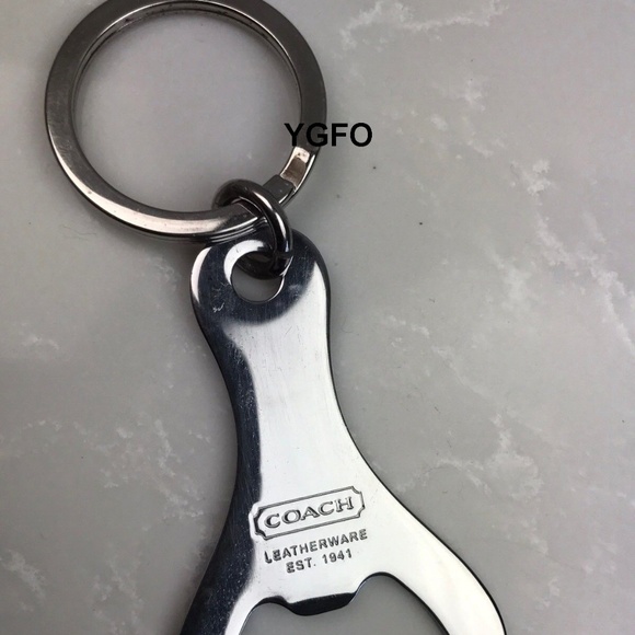 Coach Bottle Opener Stainless Steel Key Chain Ring - Picture 3 of 4